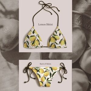 J. Crew Lemon Print Bikini Top & Bottoms for Sale.